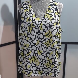 Nine West Women's Tank Top - Black, White, Yellow